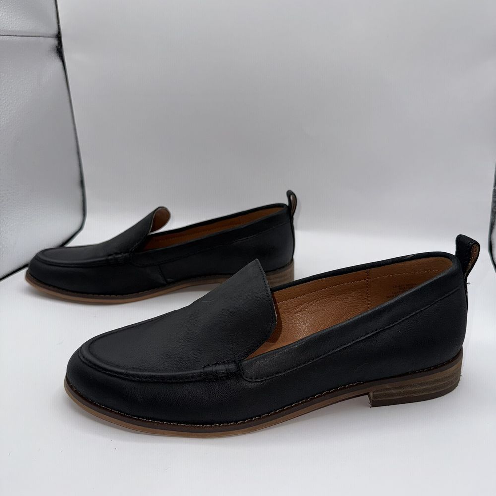 Lucky Brand Black Leather Slip-On Loafers - Picture 7 of 12